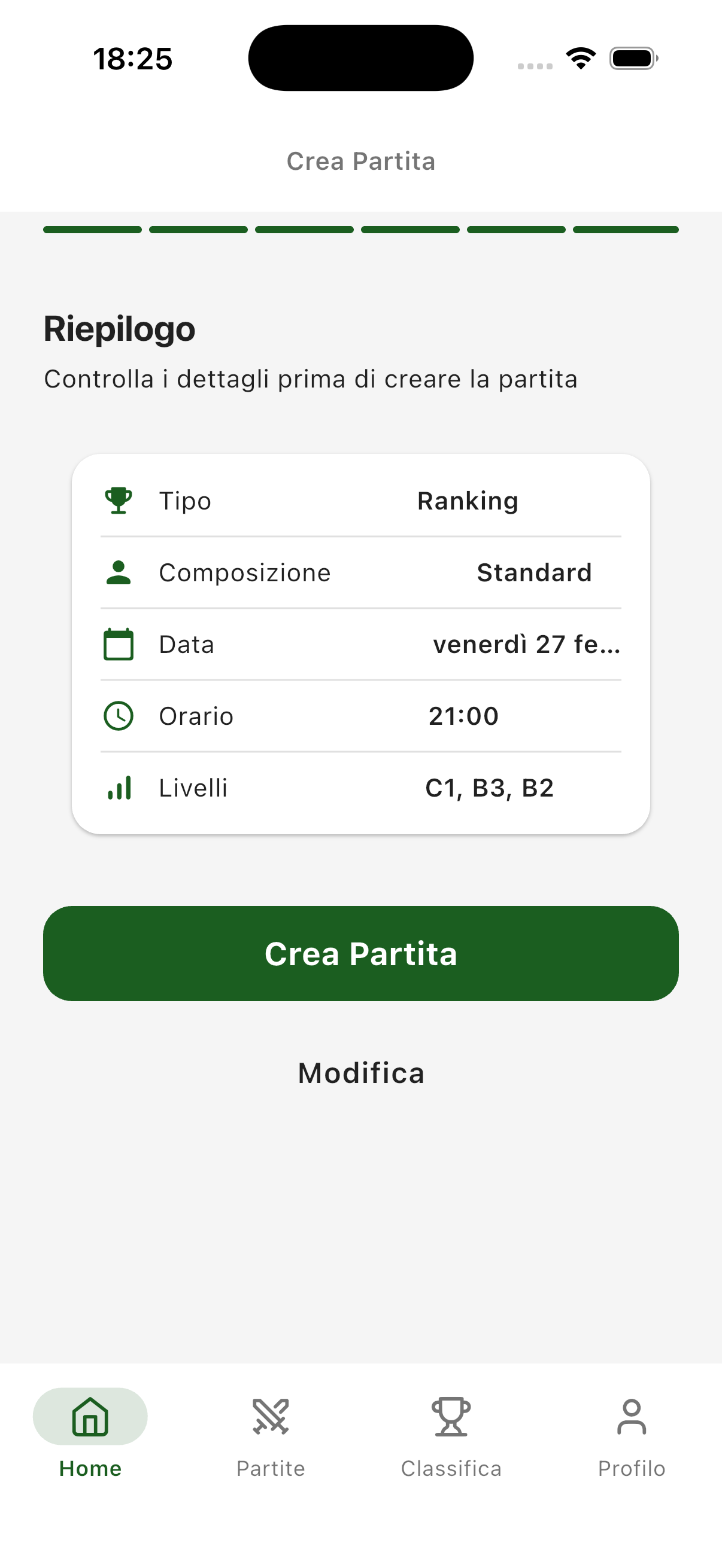 Crea Partita